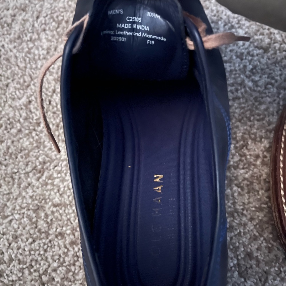 Cole Hahn Men’s Tyler Grand Oxford Derby Leather Shoes Navy Blue - Picture 2 of 4
